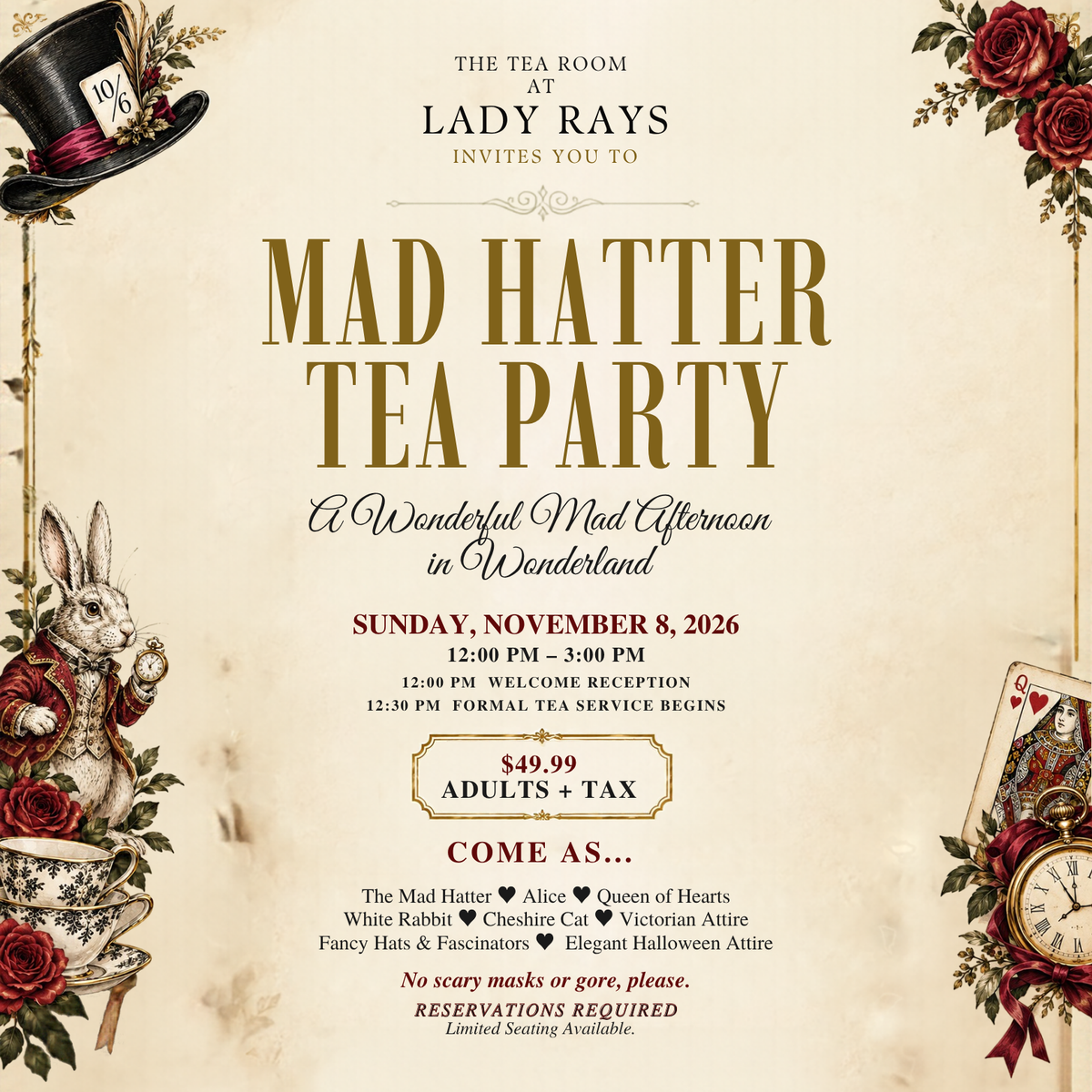 Event Ticket - Mad Hatter Tea Party